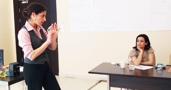Actress Lana Nasser holds a session on how to manage stage freight