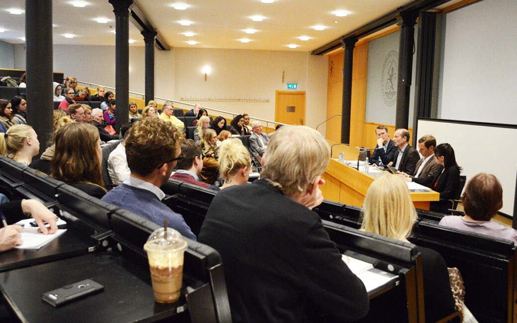 Panel debate in Lund, Sweden about boat refugees drowning in the Mediterranean